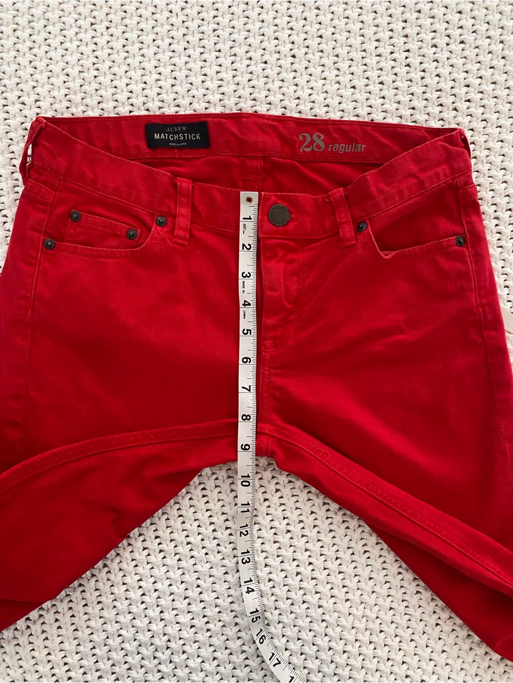 J.Crew Matchstick Red Slim Straight Pants Size 28 Regular - Picture 7 of 12